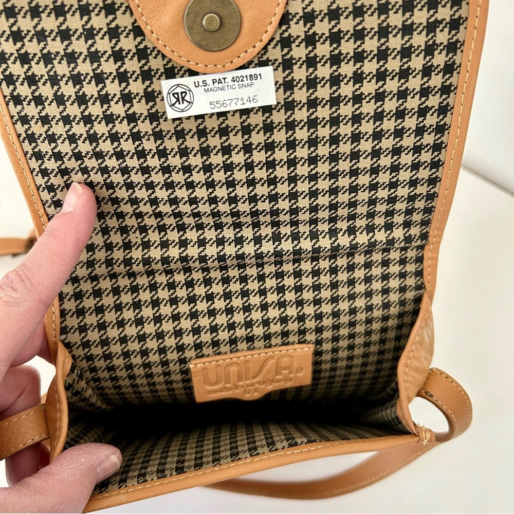 NWT - Stunning Square Unisa Leather Shoulder Bag Camel Color - Picture 6 of 7
